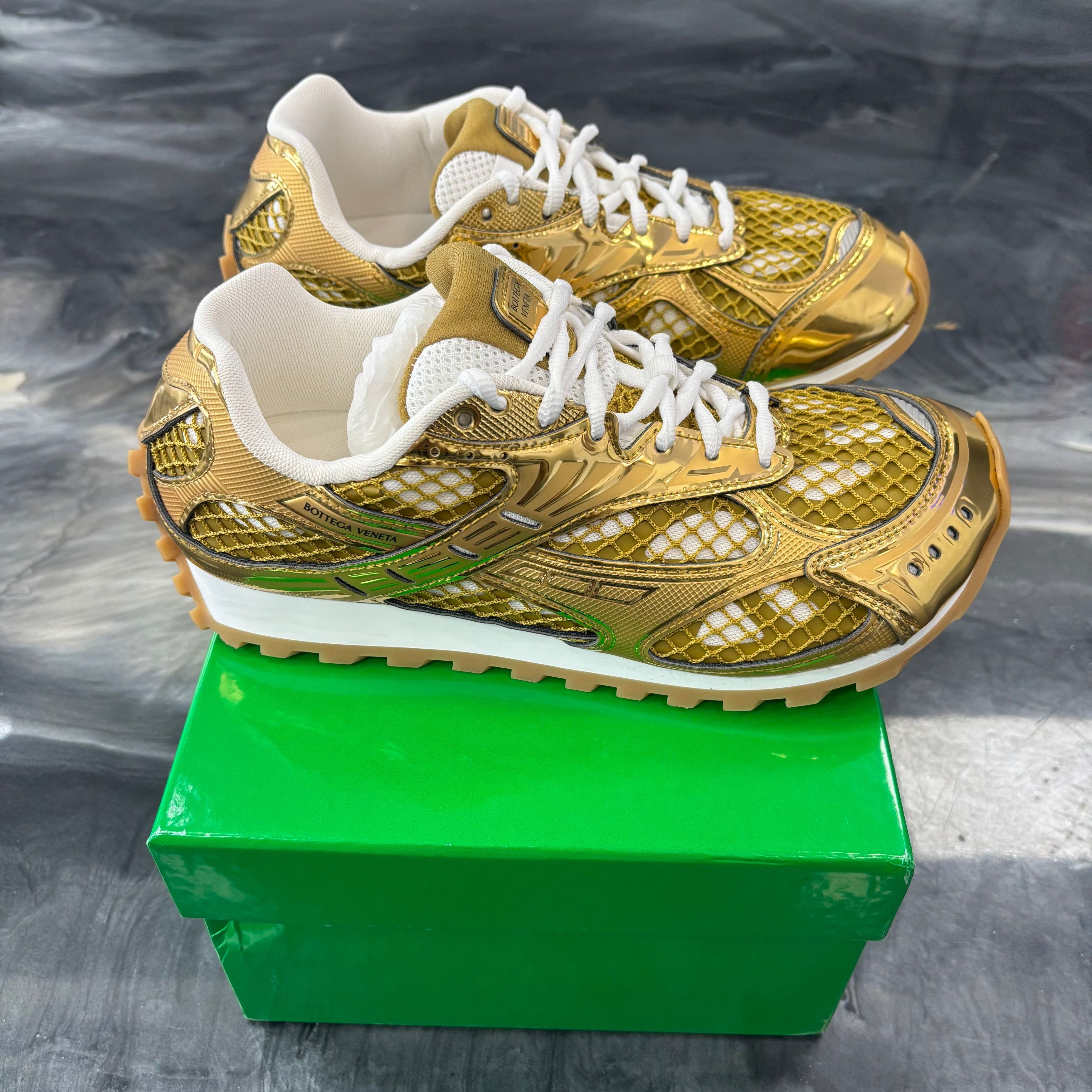 Bottega Veneta Bottega Veneta Orbit Low-Top Sneakers Gold Size US 7 / EU 40 - 5 Thumbnail