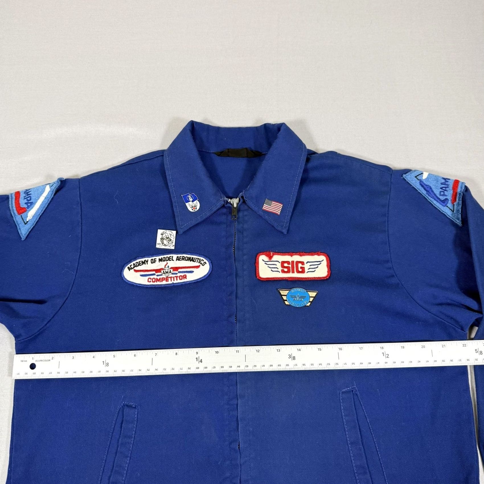 Vintage VINTAGE SIG Fly With SIG Jacket Mens M Blue Embroidered Logo Zipper Short Coat Patrotic Aviation Size US M / EU 48-50 / 2 - 7 Thumbnail