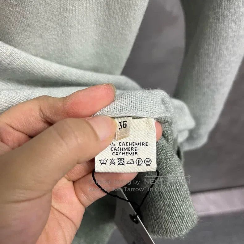 Hermes Hermes Gray Green Color-Blocked Geometric Pattern Knit Swe Size XS / US 0-2 / IT 36-38 - 4 Thumbnail