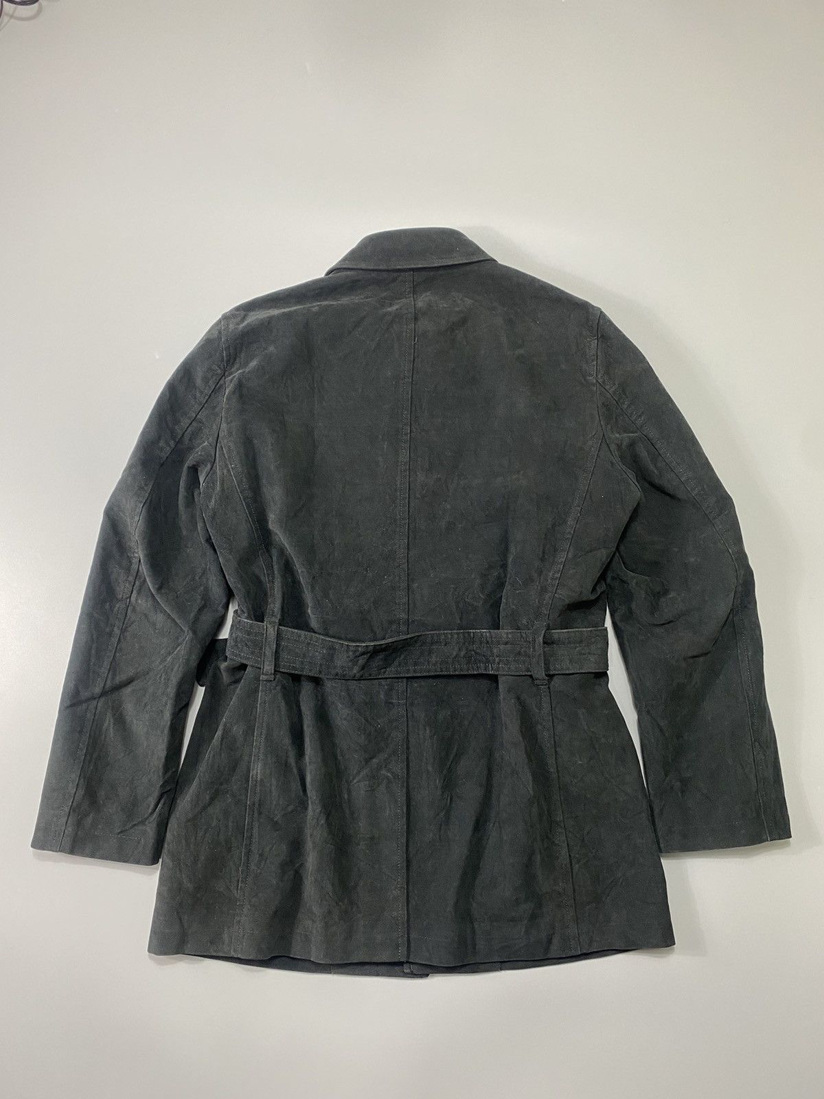 Japanese Brand Ined Homme By Yohji Yamamoto Belted Moleskin Coat Size US M / EU 48-50 / 2 - 11 Thumbnail