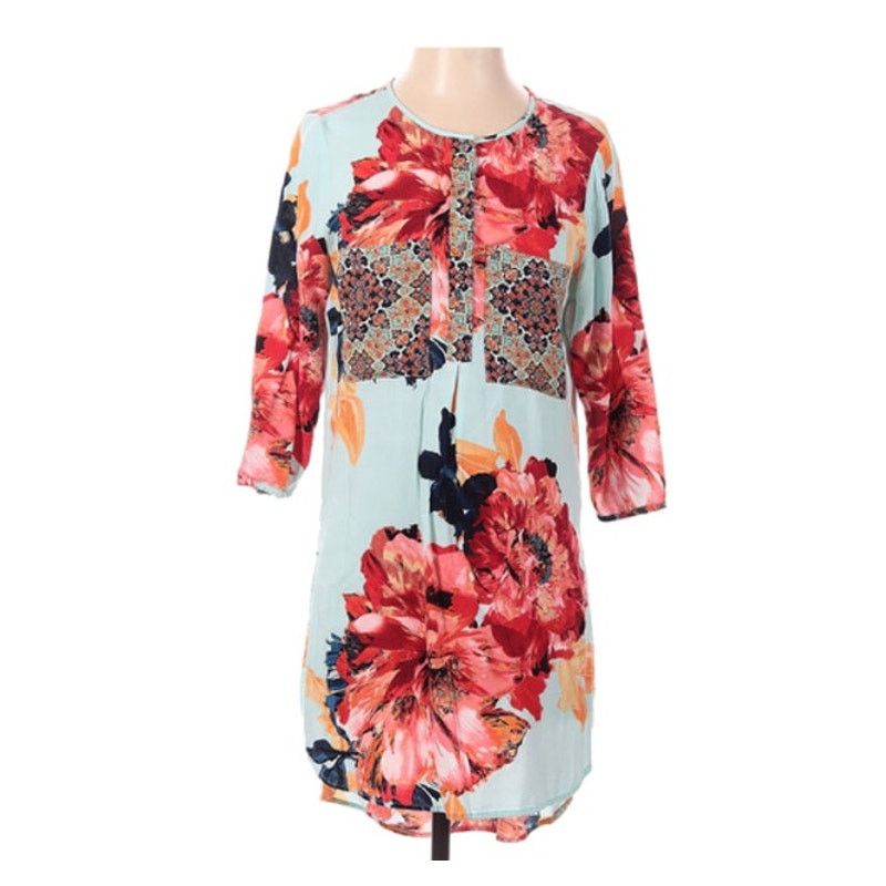 Anthropologie Fig & Flower by Anthropologie floral button Tunic Dress M Size M / US 6-8 / IT 42-44 - 1 Thumbnail