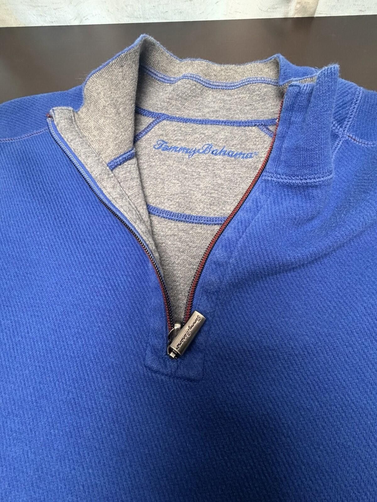 Tommy Bahama Tommy Bahama Reversible Quarter Zip Sweatshirt Men’s XLT Size US XL / EU 56 / 4 - 6 Thumbnail