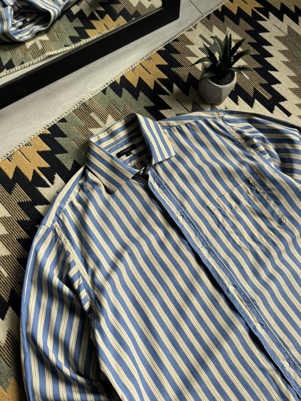 Burberry Vintage Burberry Stripped Button Up Shirt Size US XL / EU 56 / 4 - 4 Thumbnail