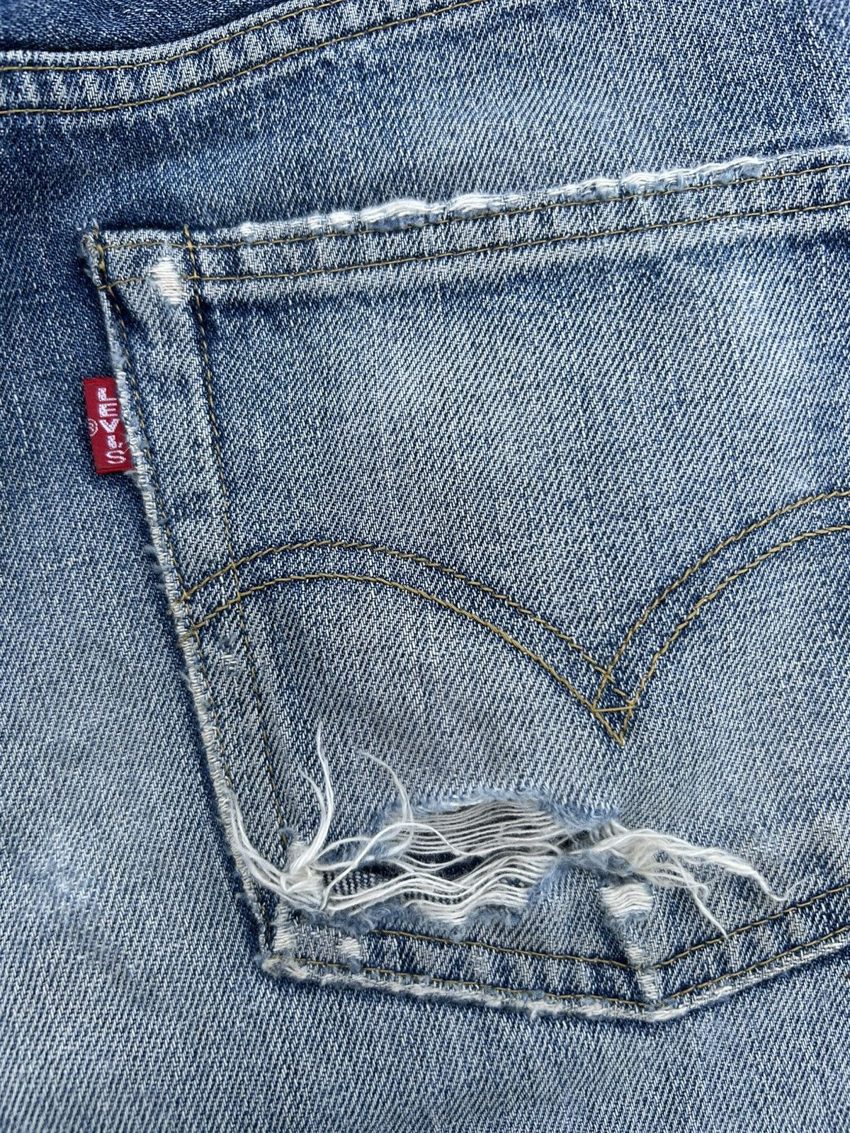 Kapital Thrashed Vintage Levis Big E Selvedge Denim Jeans Size US 31 - 17 Thumbnail