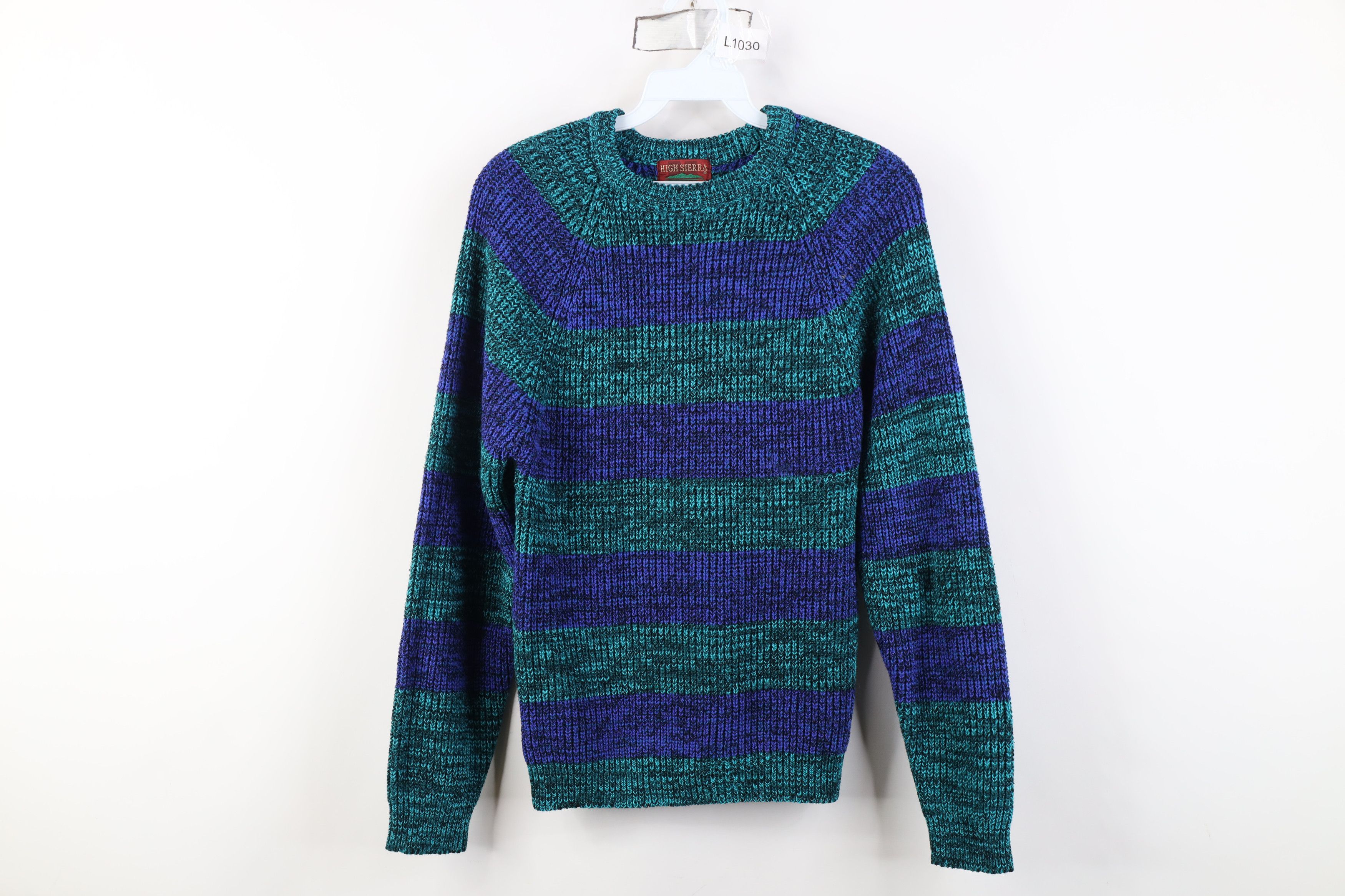 Vintage Vintage 90s Streetwear Block Ribbed Knit Crewneck Sweater Size S / US 4 / IT 40 - 1 Thumbnail