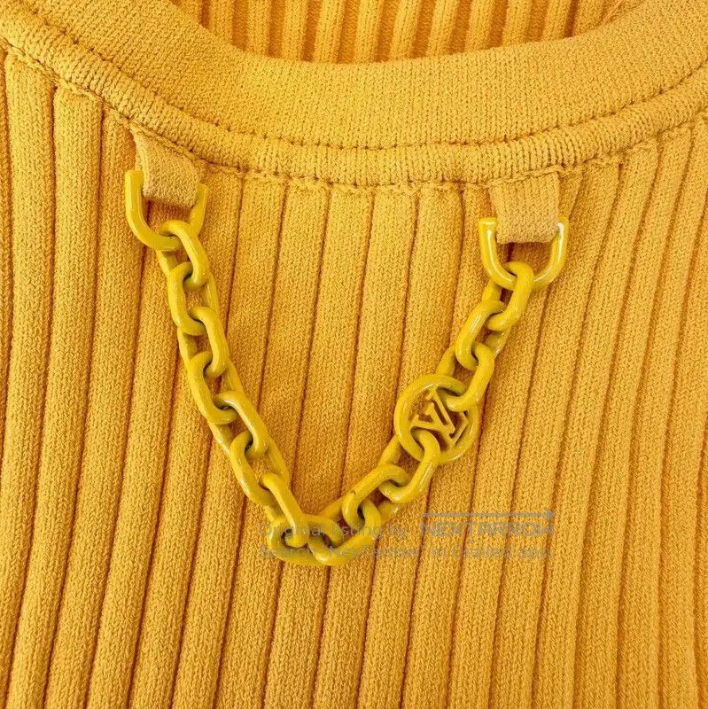 Louis Vuitton Louis Vuitton Yellow Knit Logo Top . Size S / US 4 / IT 40 - 7 Thumbnail
