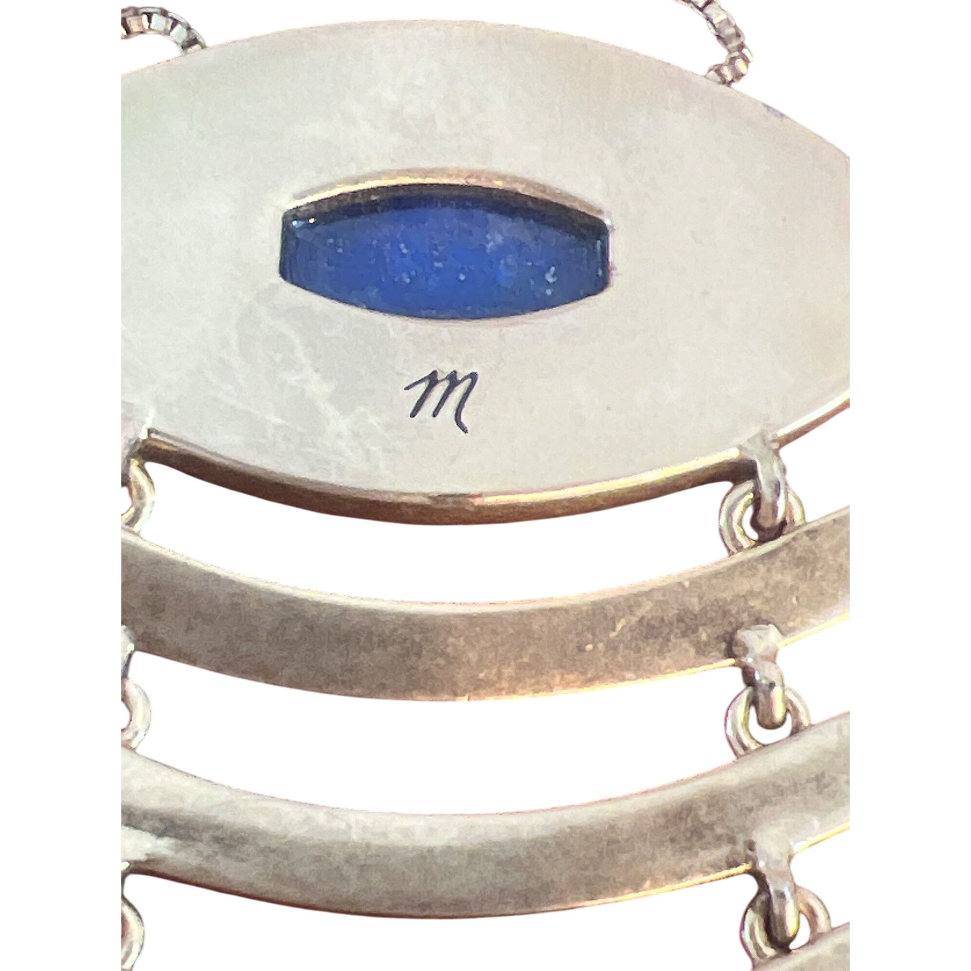Madewell Madewell Gold Tone Necklace Lapis Lazuli Modernist Articulat Size ONE SIZE - 4 Thumbnail