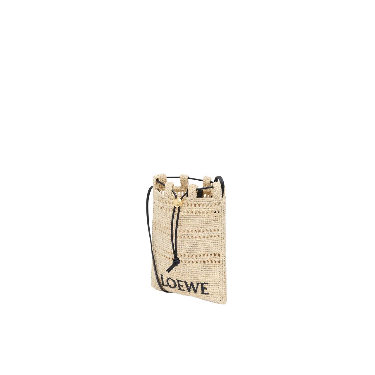 Loewe LOEWE $950 Natural/Black Raffia Drawstring Mini Crossbody Ba Size ONE SIZE - 1 Thumbnail