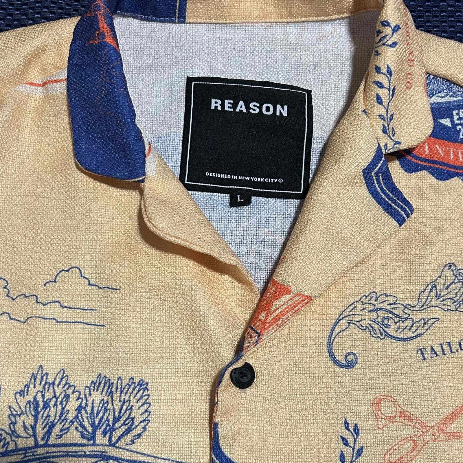 Reason Reason Men's Graphic Short sleeve button up Large yellow Size US L / EU 52-54 / 3 - 2 Thumbnail