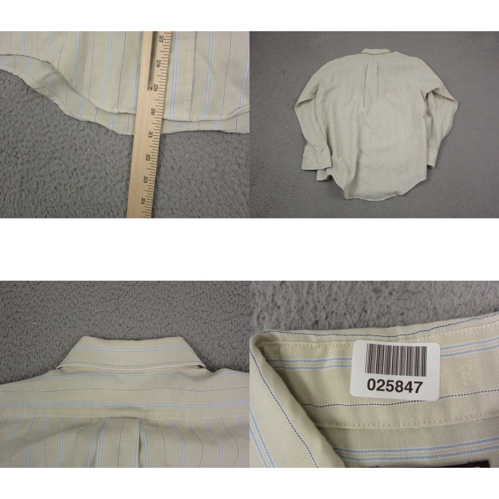 Arrow Vintage Arrow Shirt Adult 16.5 Beige Striped Mens 90s Oxford Casual Button-Up Size US XL / EU 56 / 4 - 8 Thumbnail