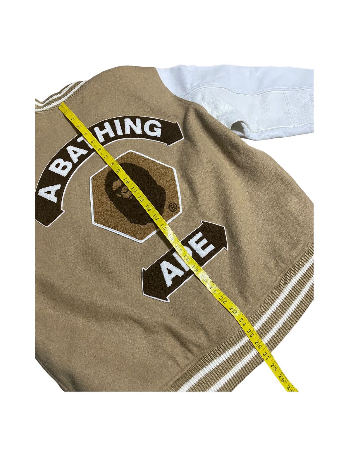 Bape BAPE Varsity Jacket Bape Logo Beige Size US XL / EU 56 / 4 - 5 Thumbnail