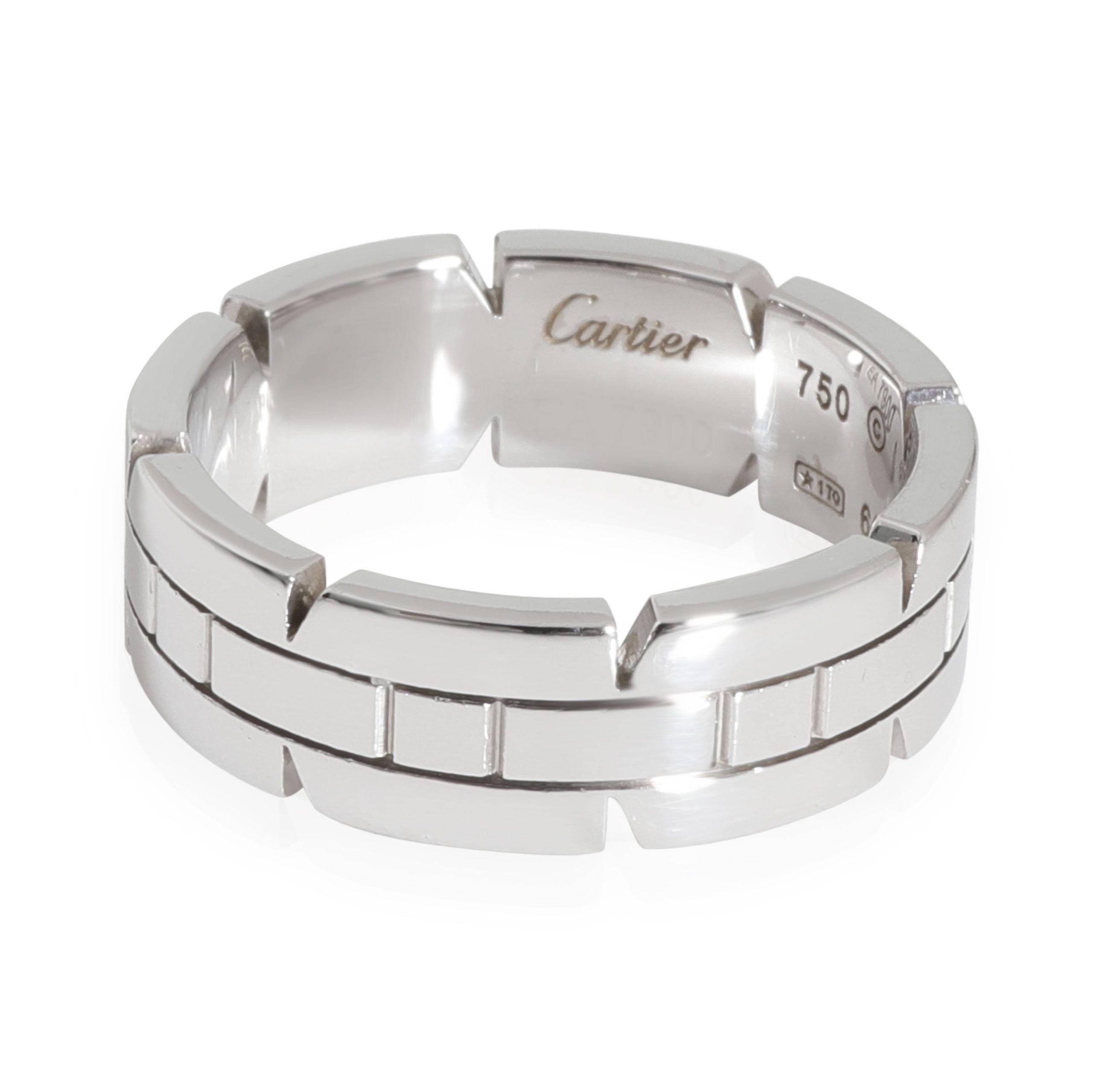 image of Cartier Tank Men's Ring In 18Kt White Gold