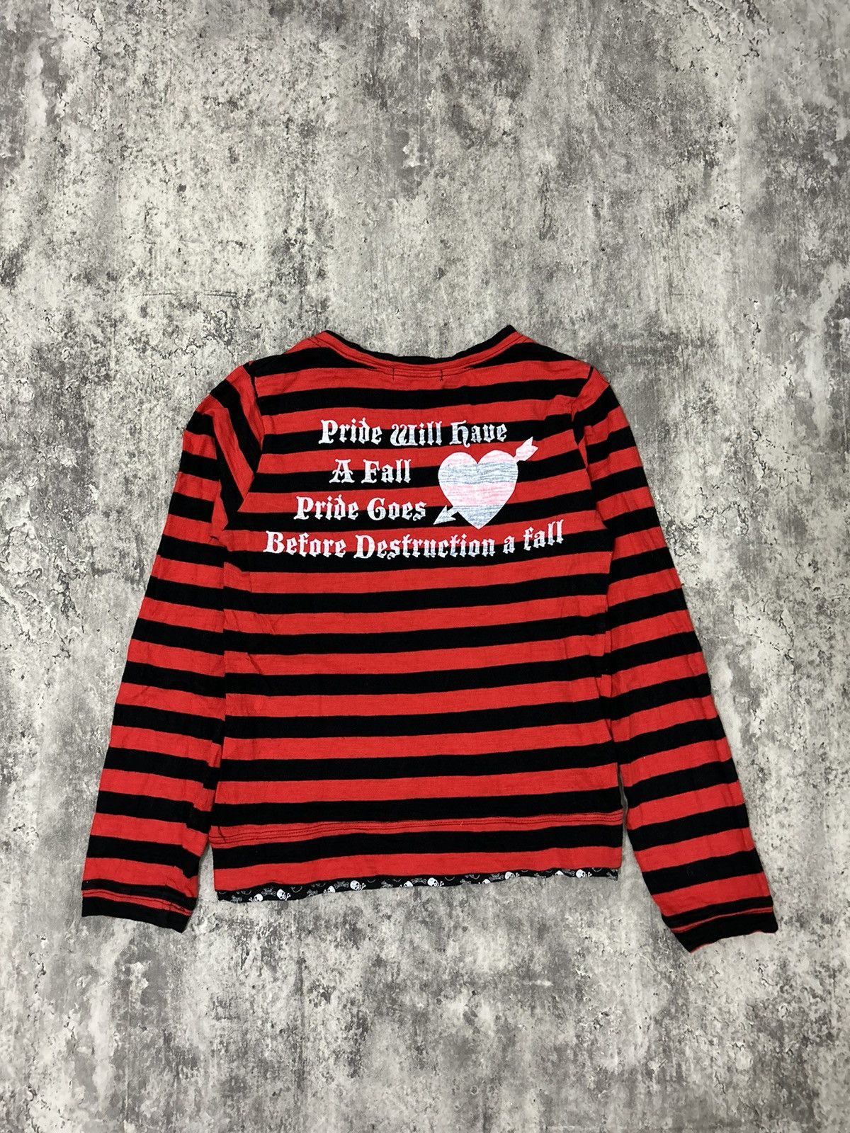 14th Addiction × Hysteric Glamour × If Six Was Nine Sucure Pomme Skull Red Stripe Black Long Shirt Size US XS / EU 42 / 0 - 2 Thumbnail
