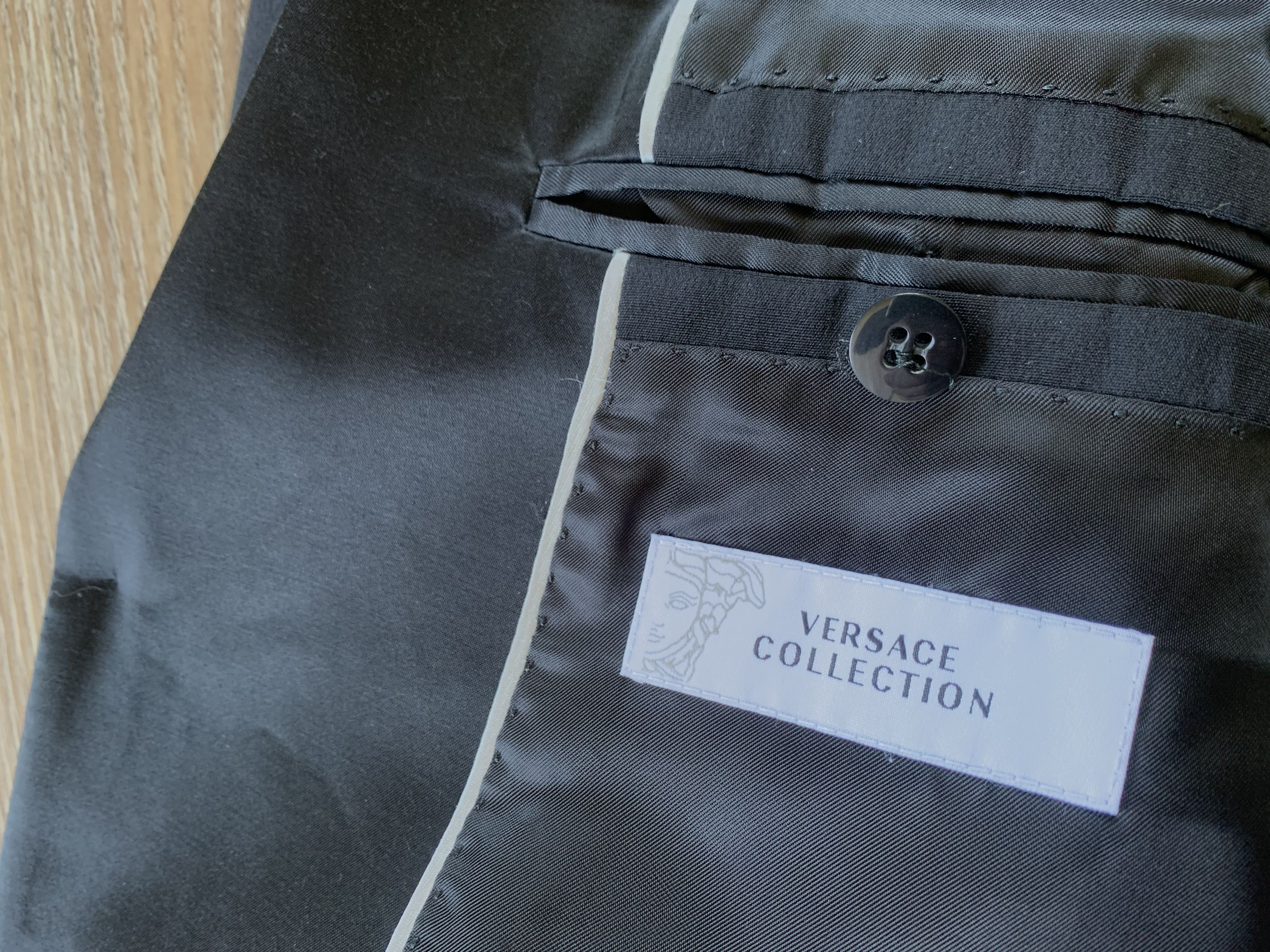 Versace Versace Collection Men's Black Two Button Wool Suit Size 50L - 7 Thumbnail