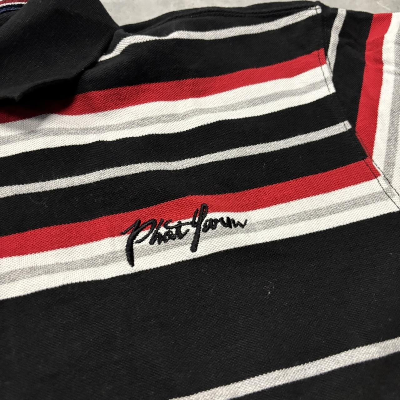Japanese Brand × Vintage Crazy Vintage Y2K/2000s Black Striped Phat Farm Skater Grunge Polo Shirt! Size US XL / EU 56 / 4 - 3 Thumbnail