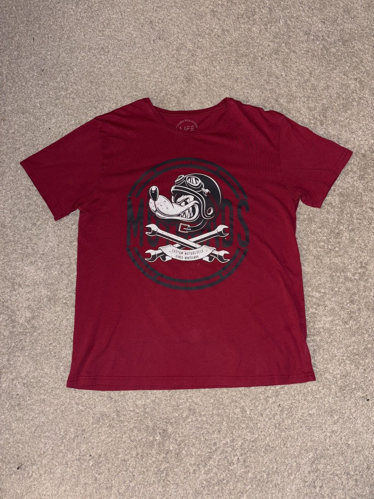 Vintage “Custom Motorcycle” Graphic Tee Size US XL / EU 56 / 4 - 1 Thumbnail