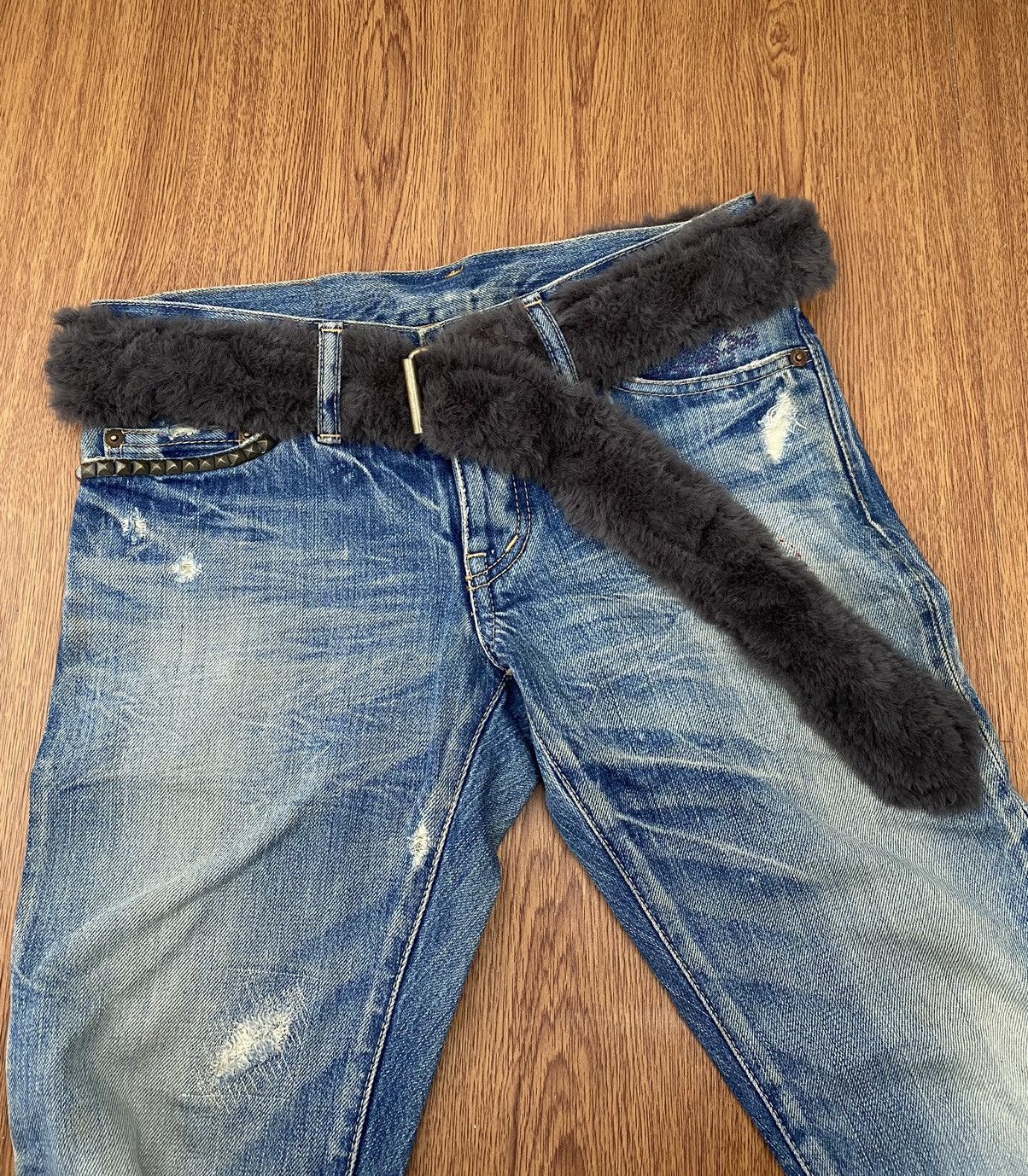 If Six Was Nine × Japanese Brand × Le Grande Bleu (L.G.B.) Faux fur reversible belt Size ONE SIZE - 1 Thumbnail