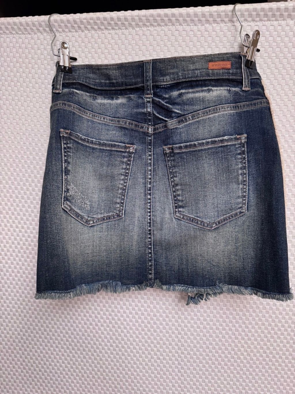 Sneaky Steve Sneak Peek Distressed Denim Mini Skirt Small Size 28" / US 6 / IT 42 - 2 Thumbnail