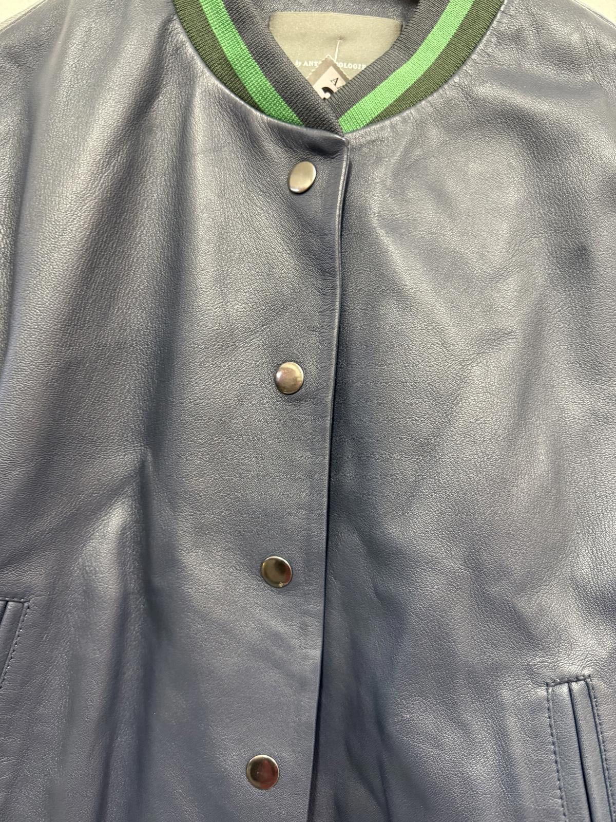 Other Women’s Two-Tone Leather Bomber Jacket with Snap Buttons Size M / US 6-8 / IT 42-44 - 3 Thumbnail