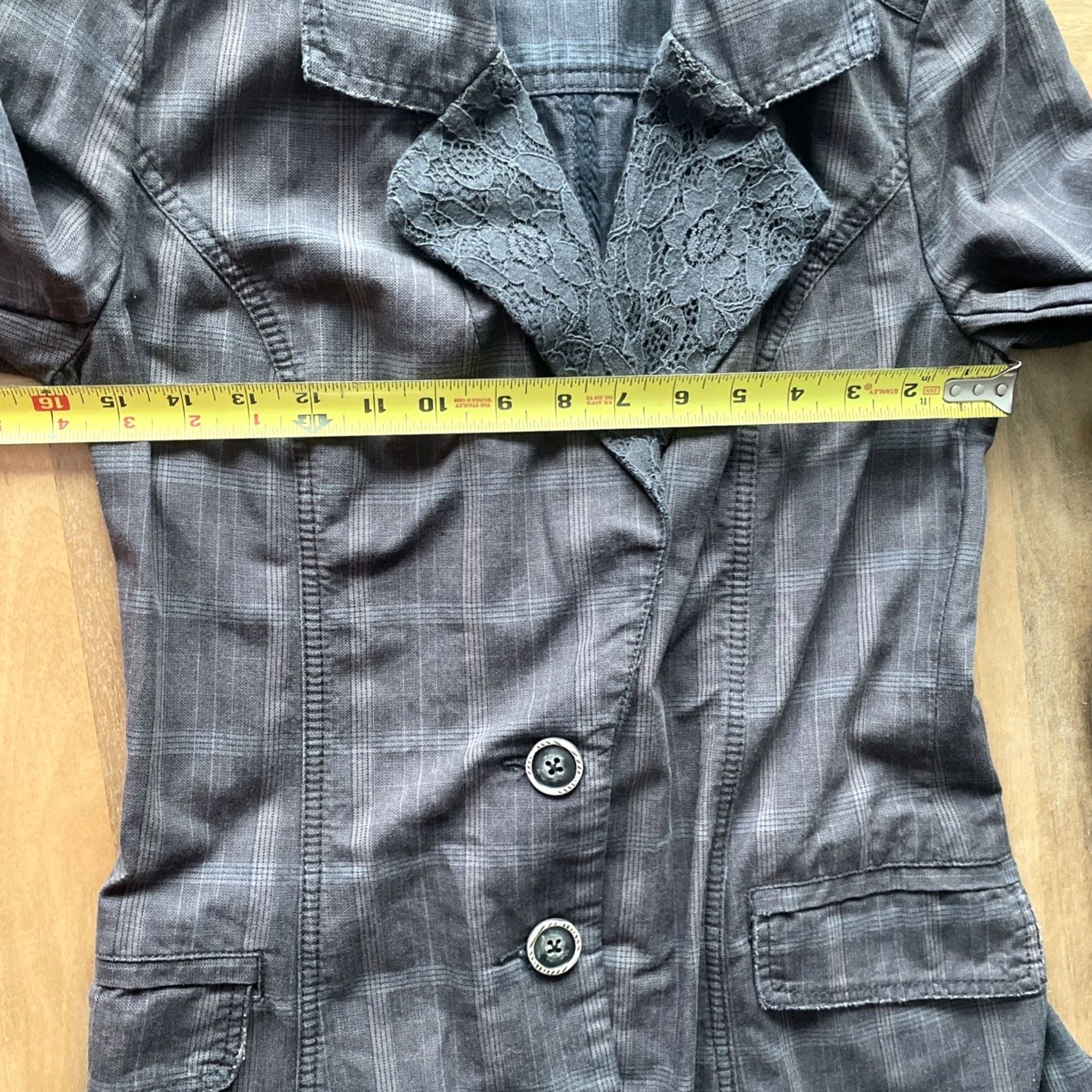 Free People Free People Duster Jacket Gray Twill/Lace Trench Coat Long Sleeve Button Pockets Woman 4 Vintage? No Size S / US 4 / IT 40 - 6 Thumbnail
