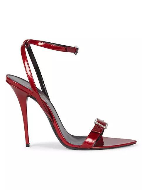 Saint Laurent Paris o1b1hav110824 Claude Patent Leather Sandals in Red Size US 10 / IT 40 - 1 Thumbnail