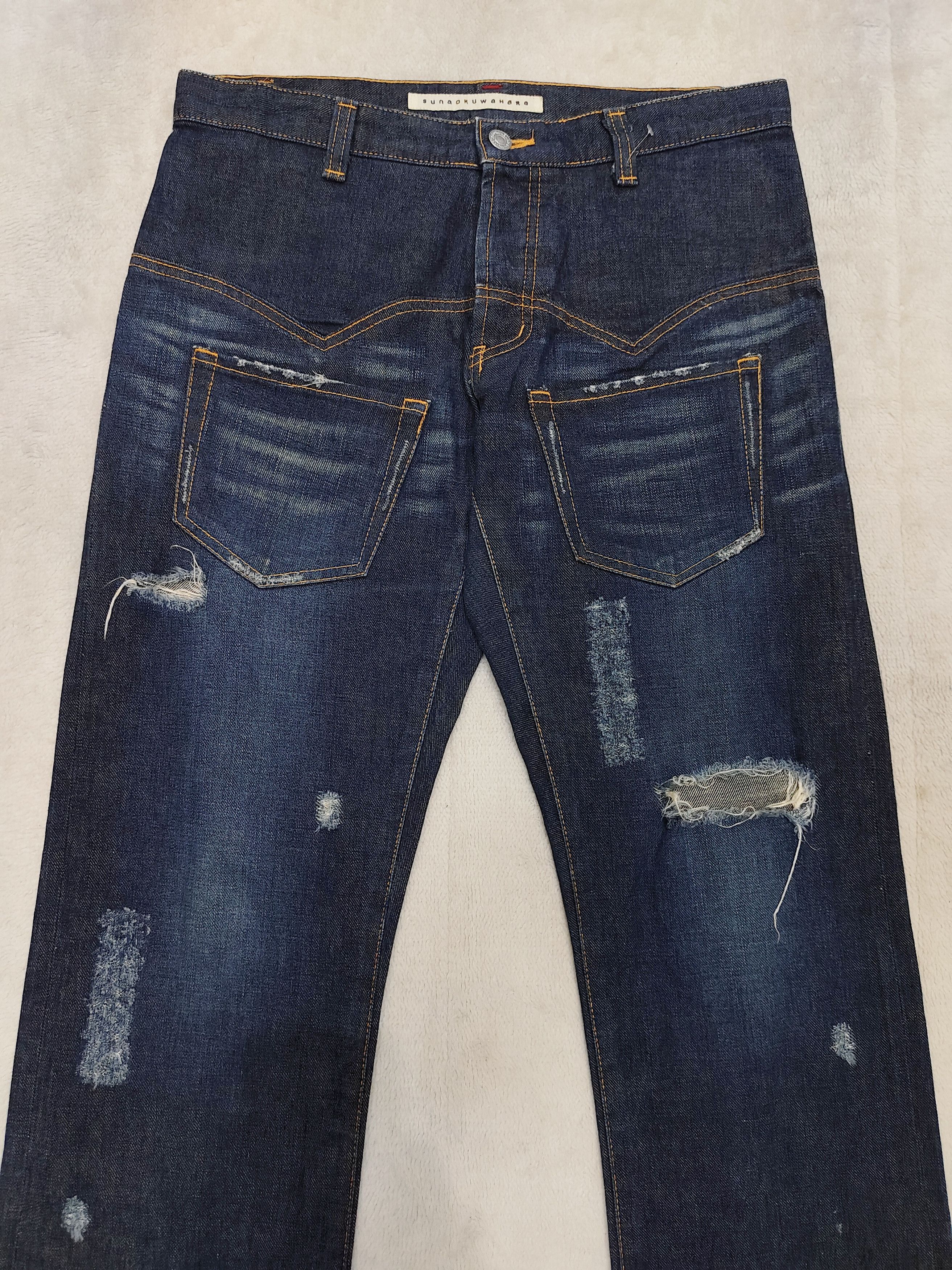 Issey Miyake Sunao Kuwahara- Street Mid Rise Distressed Straight Jeans Size US 32 / EU 48 - 2 Thumbnail