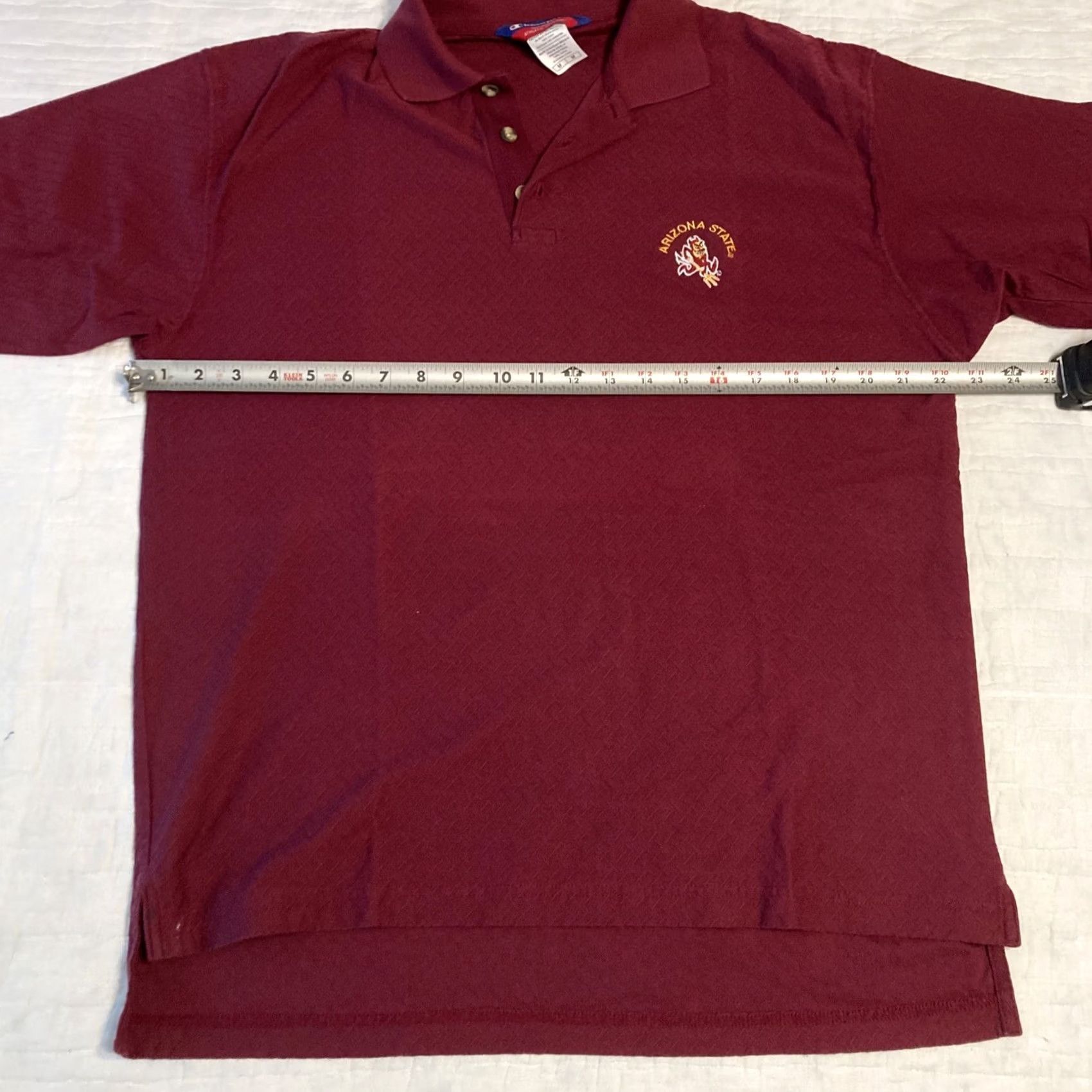 Champion VINTAGE Burgundy Champion Polo Shirt Men’s M Red Arizona State University Sun Devils Football 90s State Mens Size US M / EU 48-50 / 2 - 5 Thumbnail