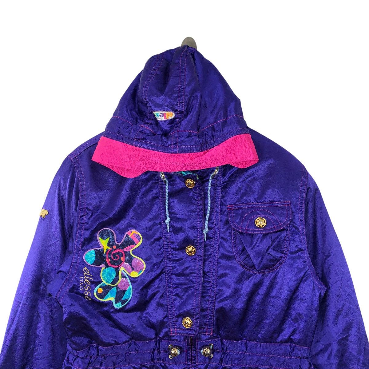 Ellesse Vintage ELLESSE ITALY Perugia Italia Floral Ski Jacket Winte Size M / US 6-8 / IT 42-44 - 2 Thumbnail