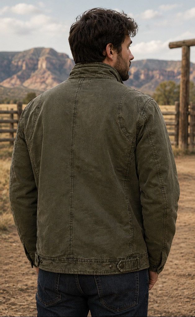 Levi's Levis Mens Large Olive Green Quilted Lined Trucker Jacket Size US L / EU 52-54 / 3 - 2 Thumbnail
