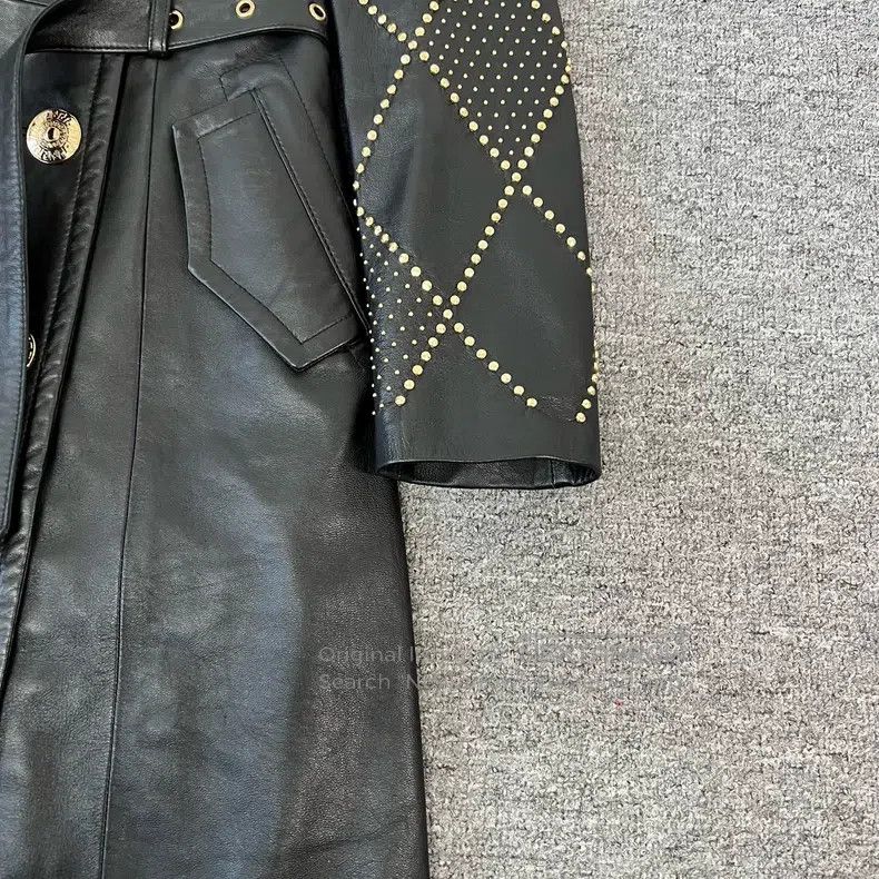 Versace Versace Co-branded diamond checkered studded sheepskin tre Size S / US 4 / IT 40 - 4 Thumbnail