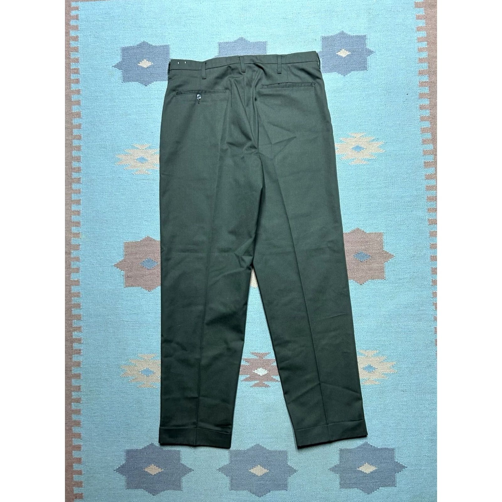 Vintage VINTAGE 60s 70s Drop Loop Work Pants Lightweight Mechanic Green 32x30 Mens Pant Workwear Size US 32 / EU 48 - 7 Thumbnail