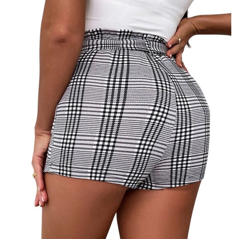 Shein High Waist Plaid Wrap Front Belted Skort, Size L Size 34" / US 12 / IT 48 - 2 Thumbnail