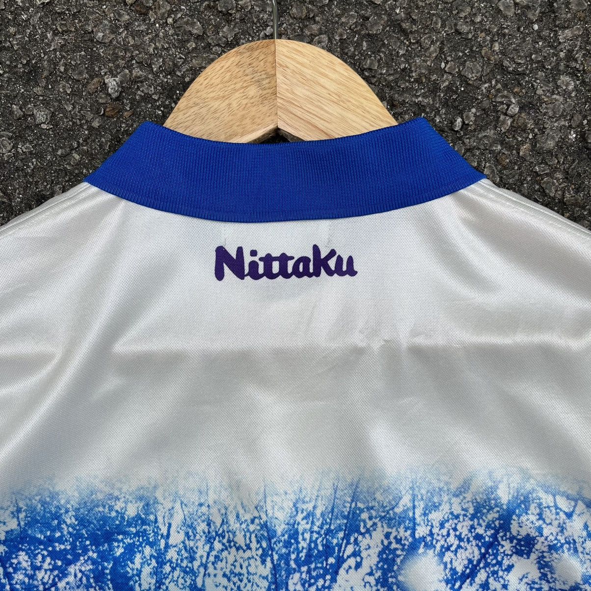Japanese Brand Vintage 90s NITTAKU Table Tennis Jersey Art Psychedelic Size US L / EU 52-54 / 3 - 11 Thumbnail