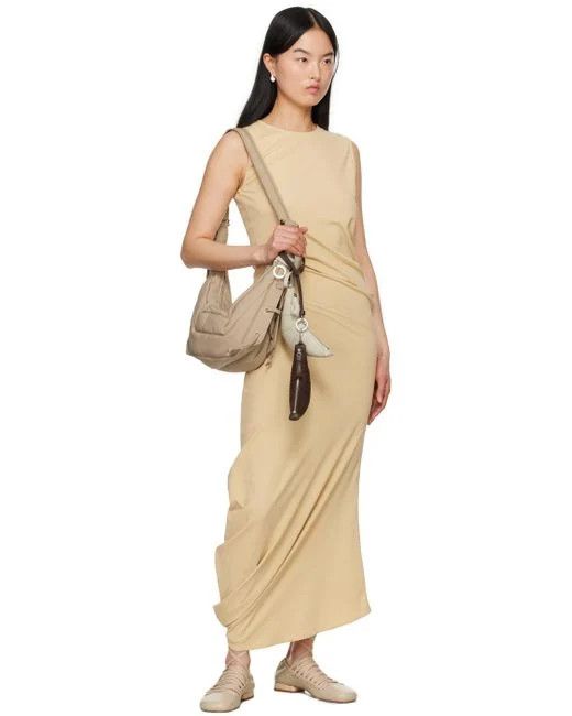 Lemaire o1s22i1n1024 Twisted Midi Dress in Beige Size XS / US 0-2 / IT 36-38 - 4 Thumbnail