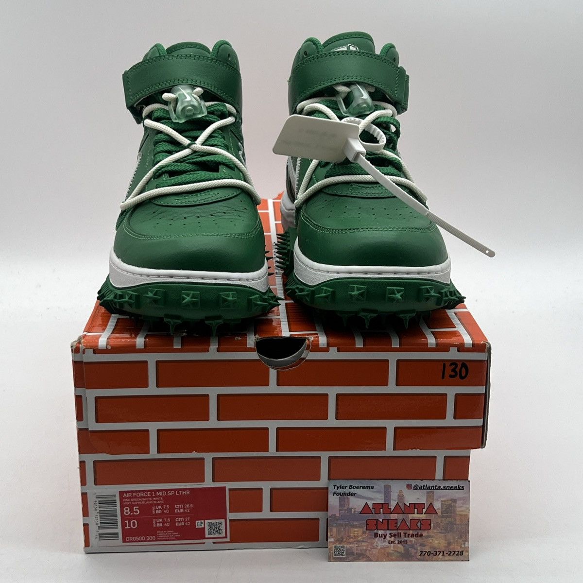 Off-White x air Jordan 1 mid pine green