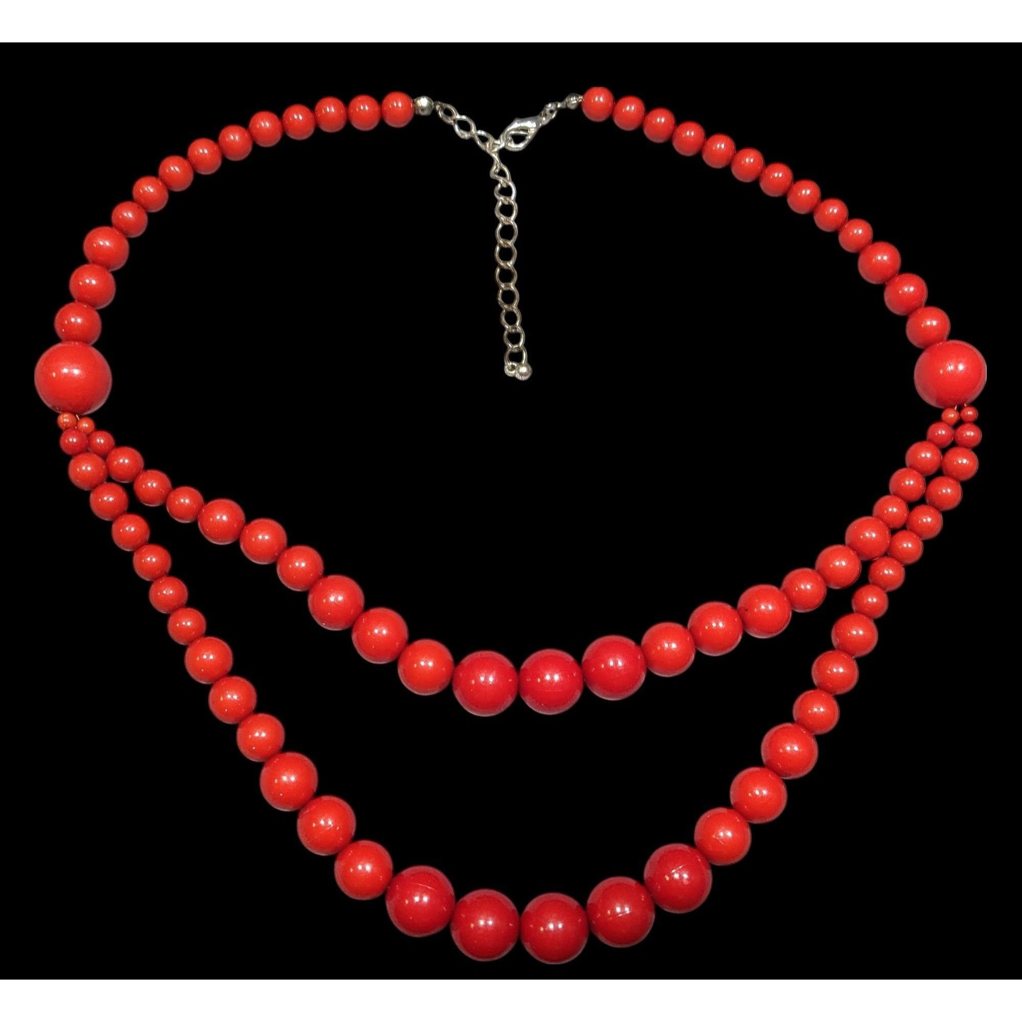 Other Elegant Red Multilayer Graduated Beaded Necklace Size ONE SIZE - 1 Thumbnail