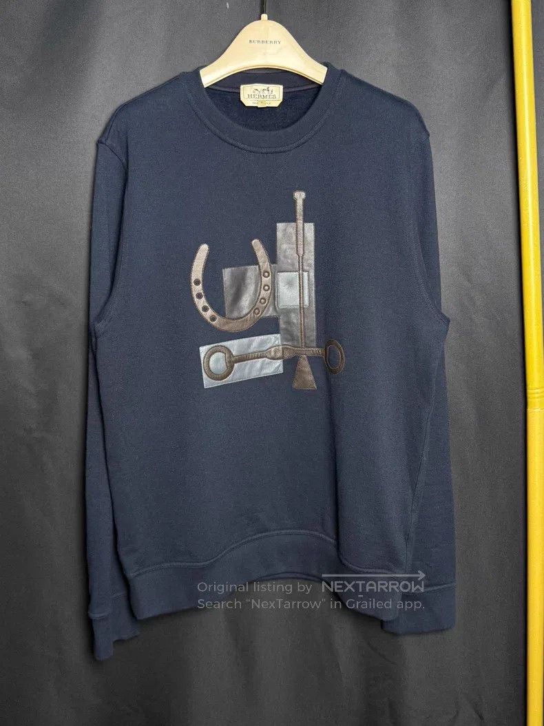 Hermes Hermes Patchwork Sweatshirt with Leather Logo Size S / US 4 / IT 40 - 1 Thumbnail