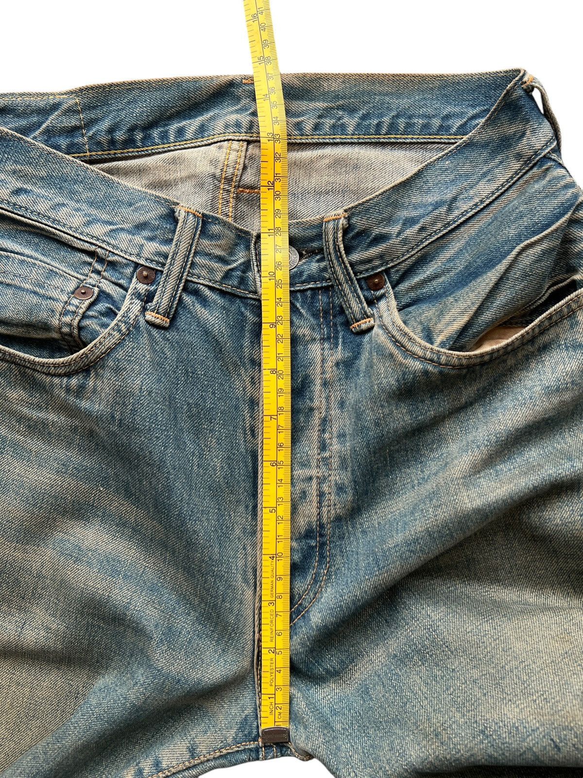 Vintage Vintage Sewing Chop Selvedge Distressed Mudwash Denim Jeans Size 29" - 15 Thumbnail
