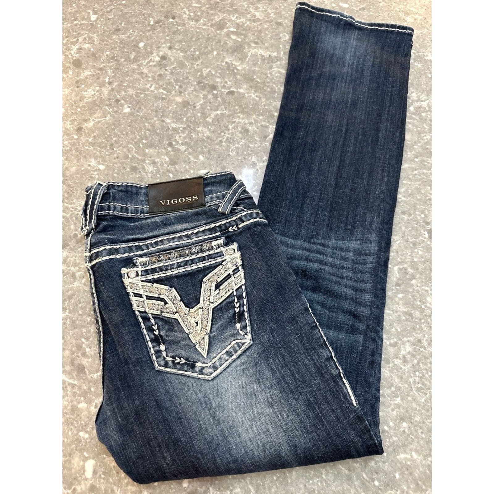 Vintage VIGOSS The Dublin Jeans Bootcut Slim Stretch 28x32 30x33 Sandblast Medium Wash Women's Size 28" / US 6 / IT 42 - 2 Thumbnail