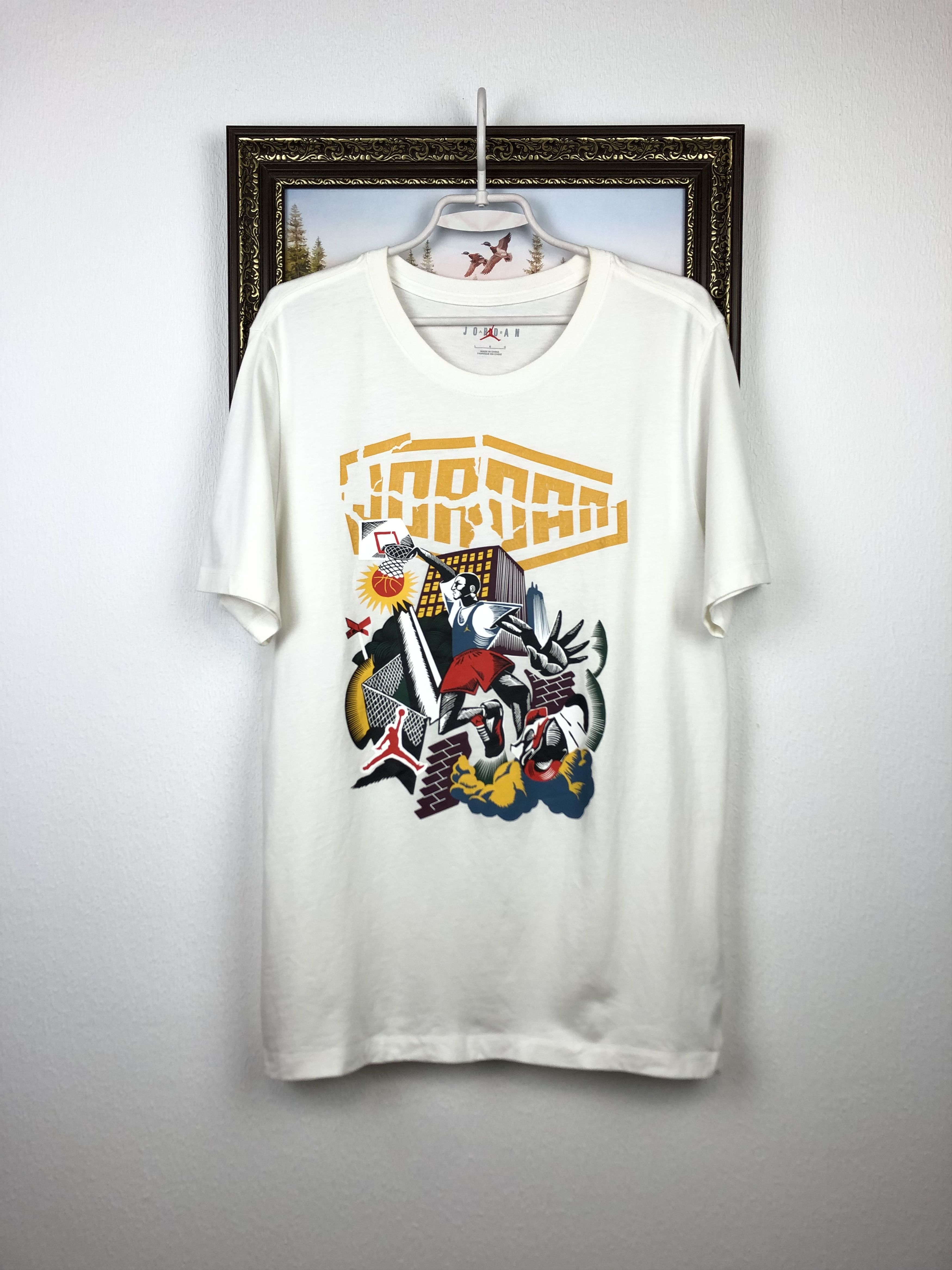 Nike Nike Jordan Over Print Big Logo NBA Shirt Mens Jersey Tee Size US L / EU 52-54 / 3 - 1 Thumbnail