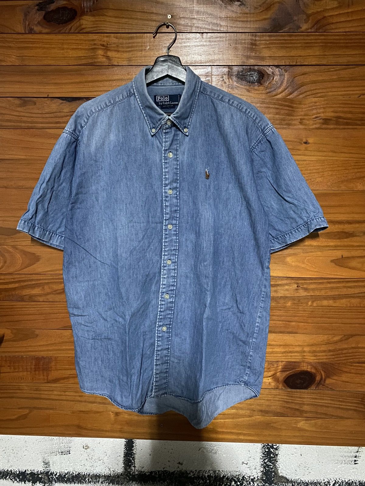 Polo Ralph Lauren Polo by Ralph Lauren Denim Short Sleeve Shirt | Classic Blue Size US L / EU 52-54 / 3 - 3 Thumbnail