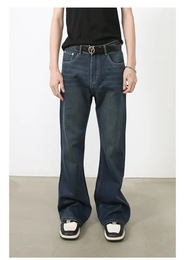 Japanese Brand Versatile casual high loose straight flared jeans Size US 32 / EU 48 - 2 Thumbnail