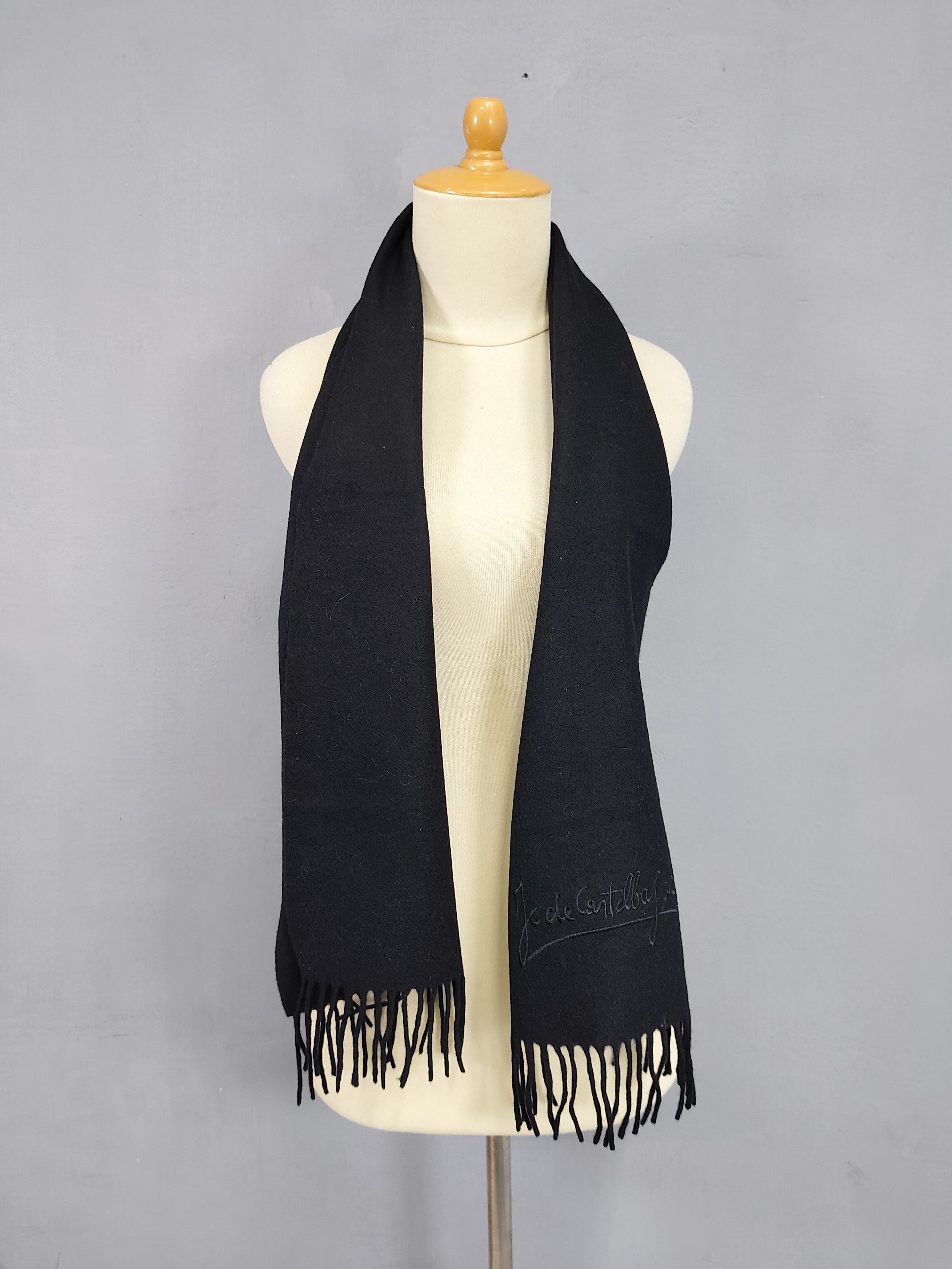 Jean Charles De Castelbajac 90s JC de Castelbajac🇫🇷 Embroidered Script Lambswool Scarf Size ONE SIZE - 5 Thumbnail