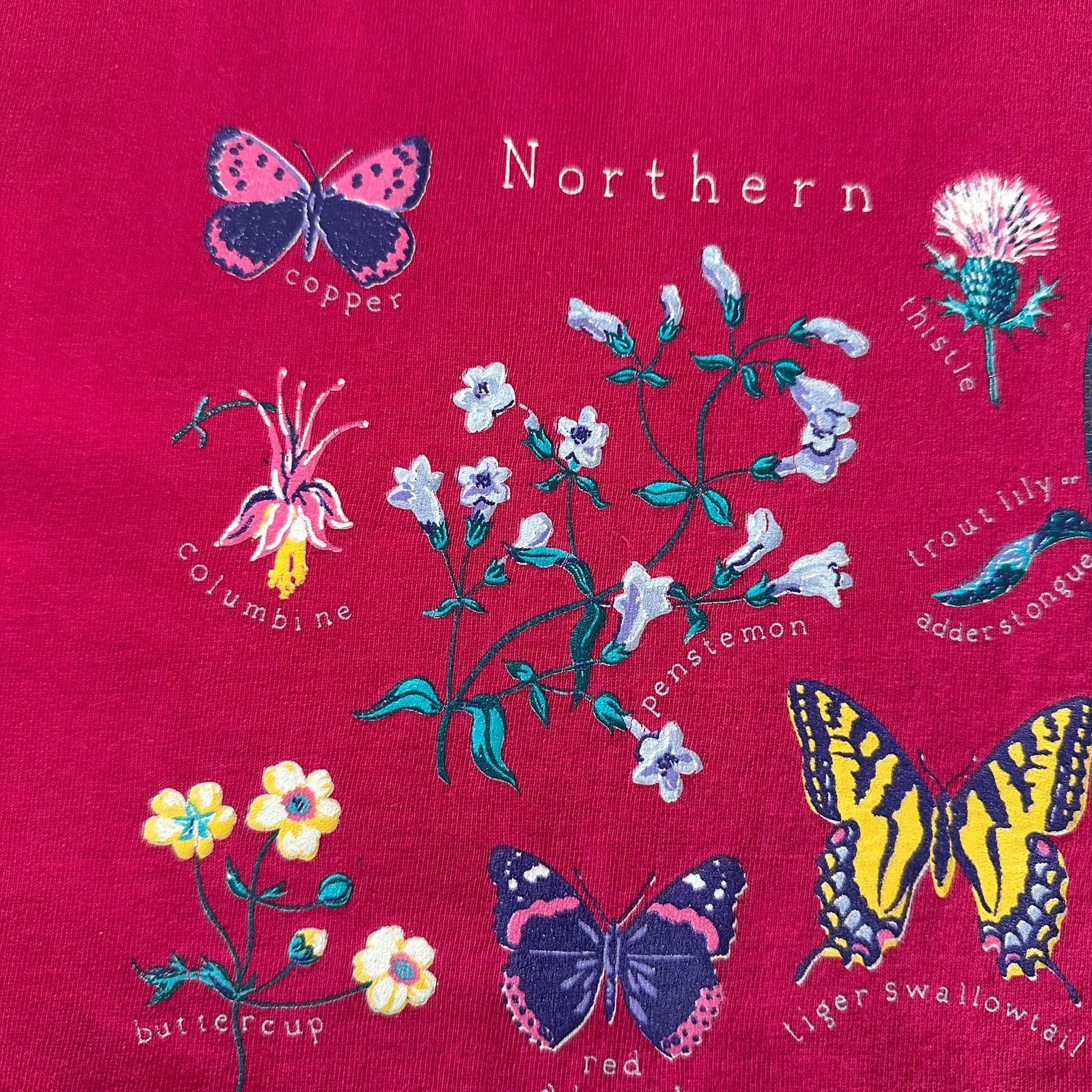 Northern Reflections Vintage 90s Butterfly Wildflower Guide T-Shirt Cottage Natur Size US M / EU 48-50 / 2 - 3 Thumbnail