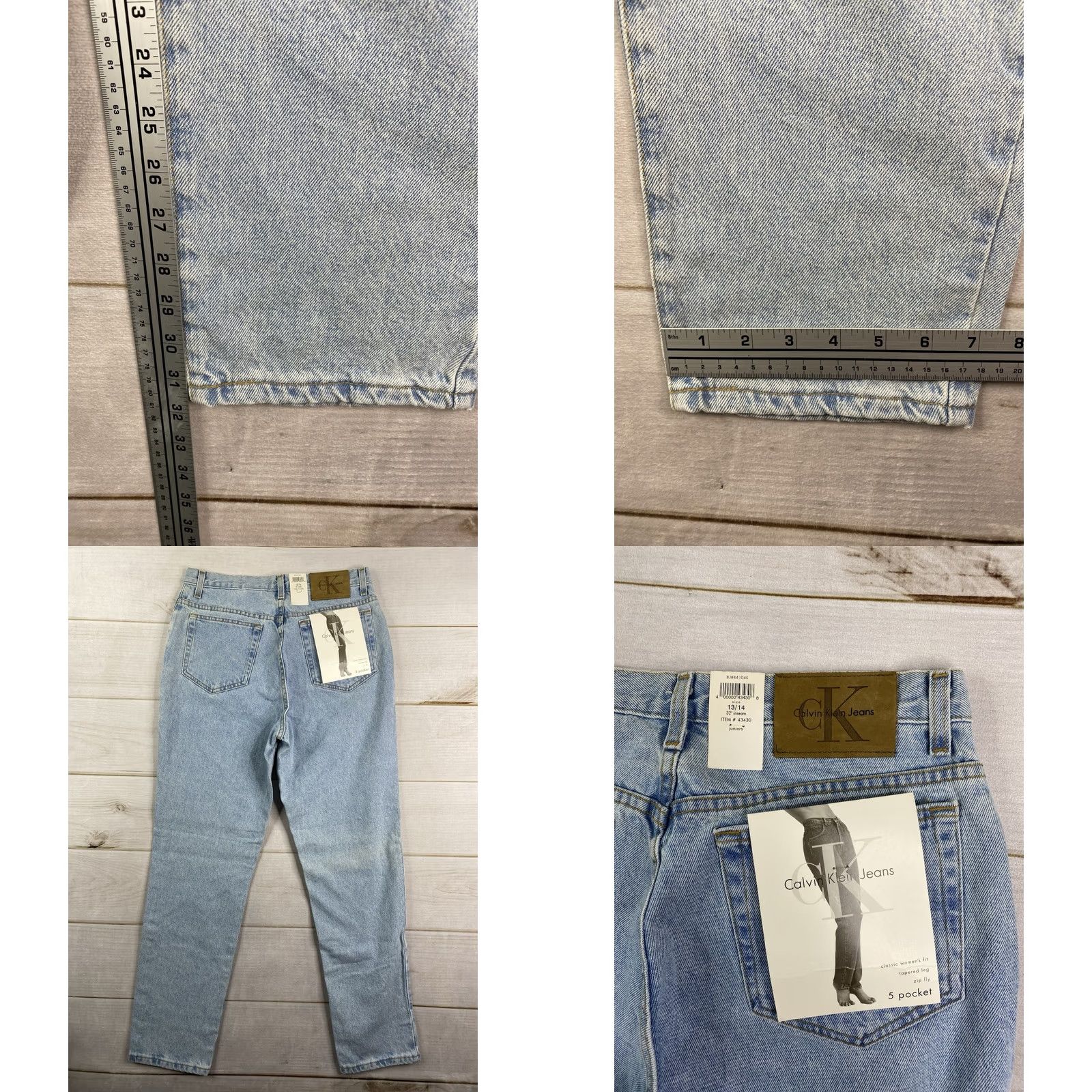 Calvin Klein VINTAGE Calvin Klein Jeans Jeans 13/14 Light Wash Denim High Rise Tapered Mom NWT Womens Boys? Size 34" / US 12 / IT 48 - 8 Thumbnail