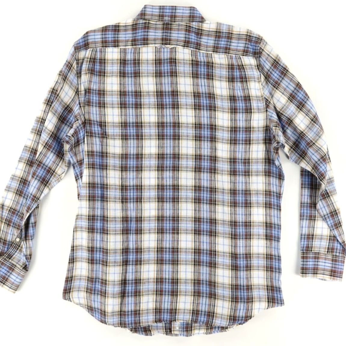 Vince Vince. Linen Plaid Long Sleeve Button Down Shirt Men's 2XL Size US XXL / EU 58 / 5 - 4 Thumbnail