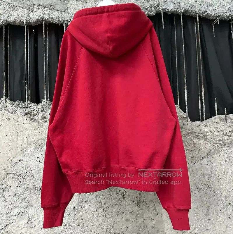 AMI AMI Red Cotton Long Sleeve Hoodie . Size L / US 10 / IT 46 - 2 Thumbnail