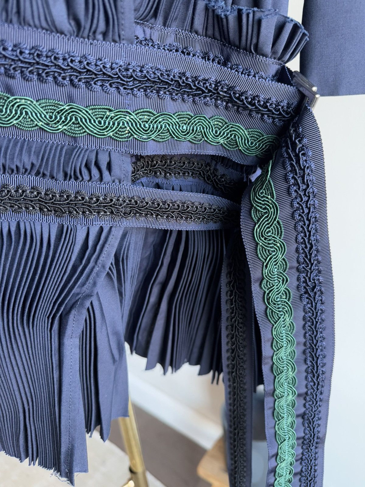 Japanese Brand × Sacai Sacai fall 15 drop waist pleated belted embellished dress 1 Size S / US 4 / IT 40 - 4 Thumbnail
