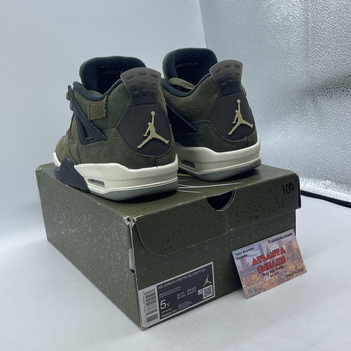 Jordan Brand Air Jordan 4 olive Size US 5 / EU 37 - 4 Thumbnail