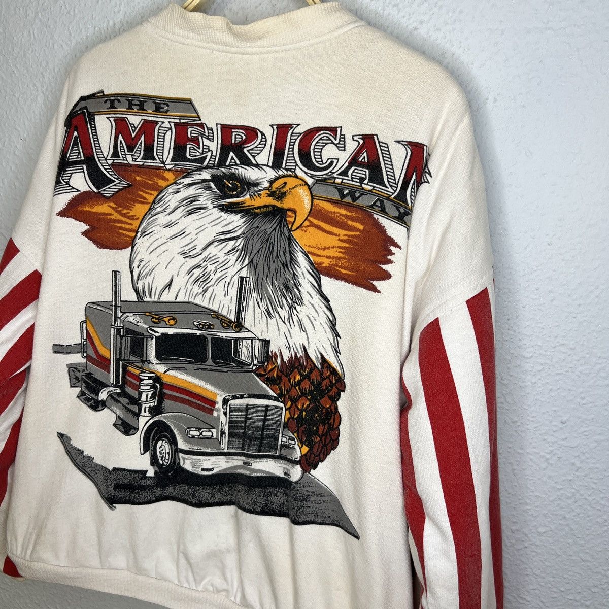 Vintage Vintage The American Way Varsity Bomber Jacket USA Flag 90s Size US L / EU 52-54 / 3 - 9 Thumbnail